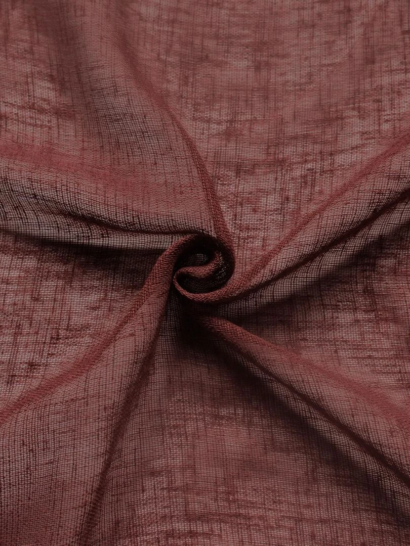 Voilage en étamine       Effet lin   Marron chocolat