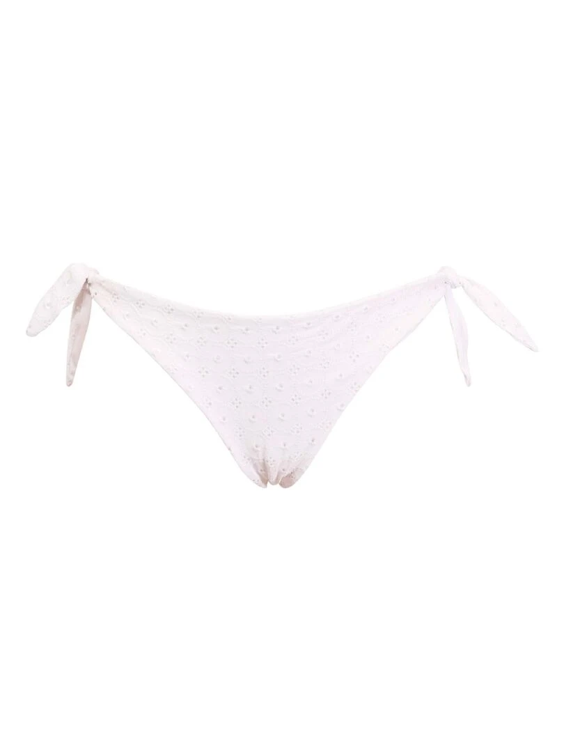 Bas de bikini brésilien broderie anglaise Sangallo   Blanc