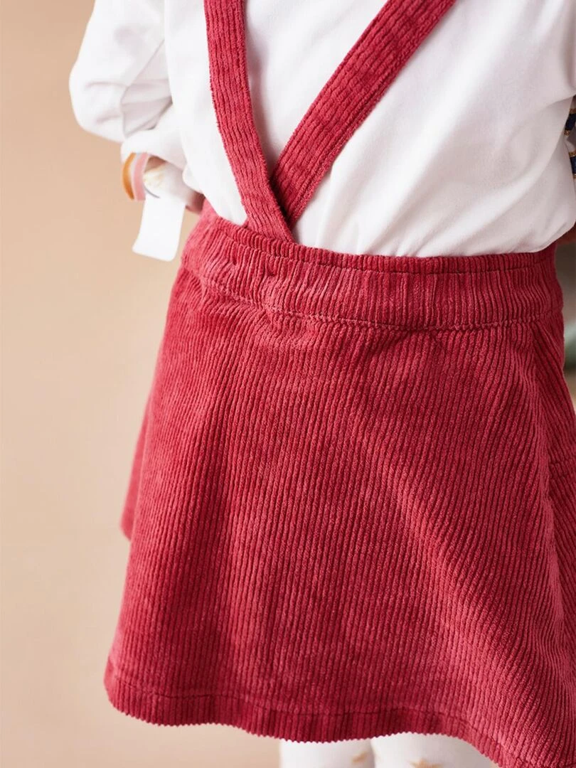 Jupe en velours côtelé avec bretelles  fambroise   Noukie's   Rose