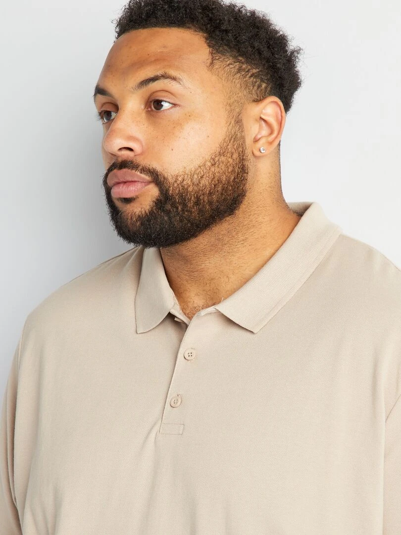Polo en maille piqué Beige gris