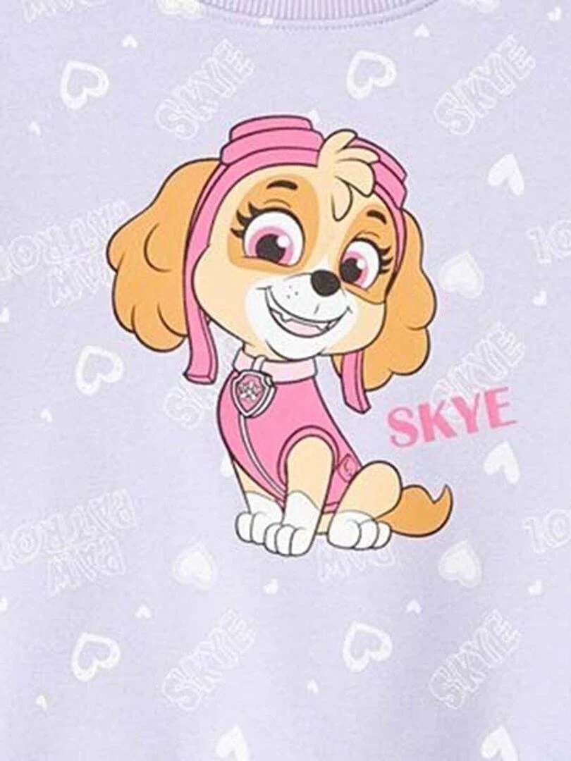 La Pat' Patrouille   Sweat fille imprimé La Pat' Patrouille en coton   Violet