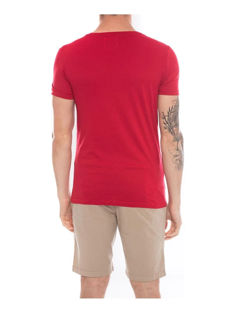 T shirt col rond en coton NAMASKA Rouge