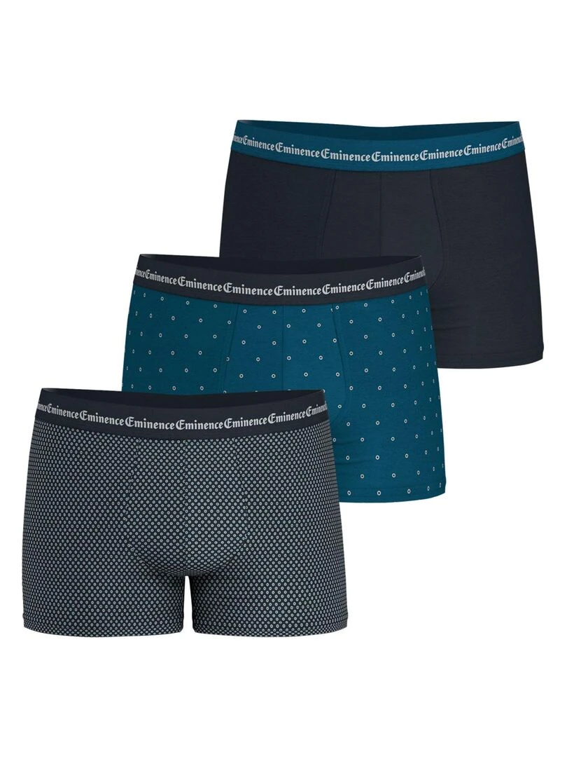 Lot de 3 boxers homme Business Print Gris