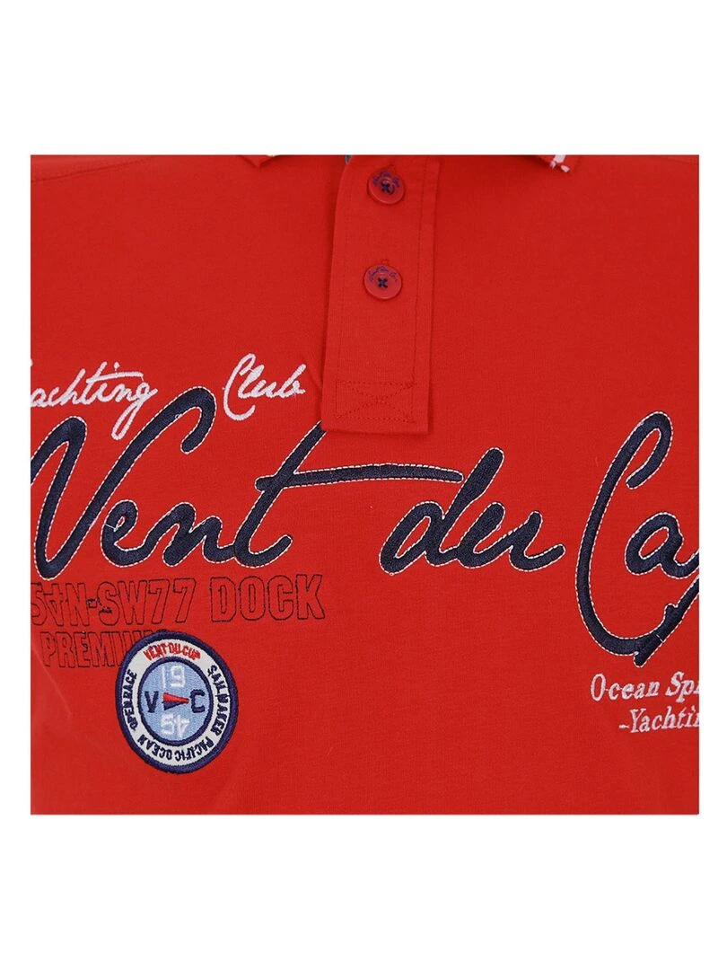 Polo manches courtes homme CAZRI   VENT DU CAP   Rouge
