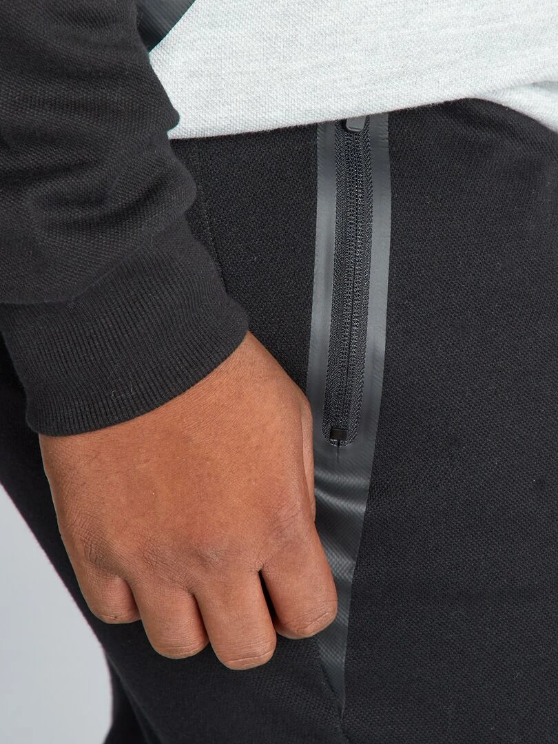 Jogging en piqué de coton   noir