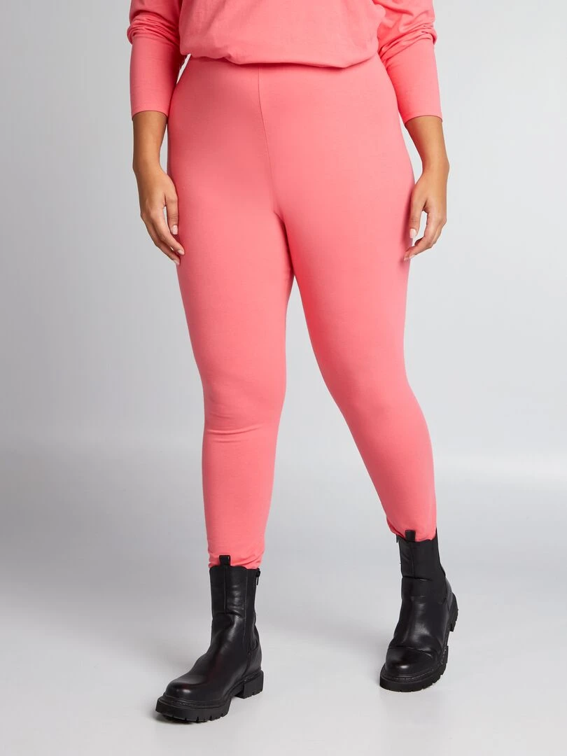 Legging en jersey uni   Rose