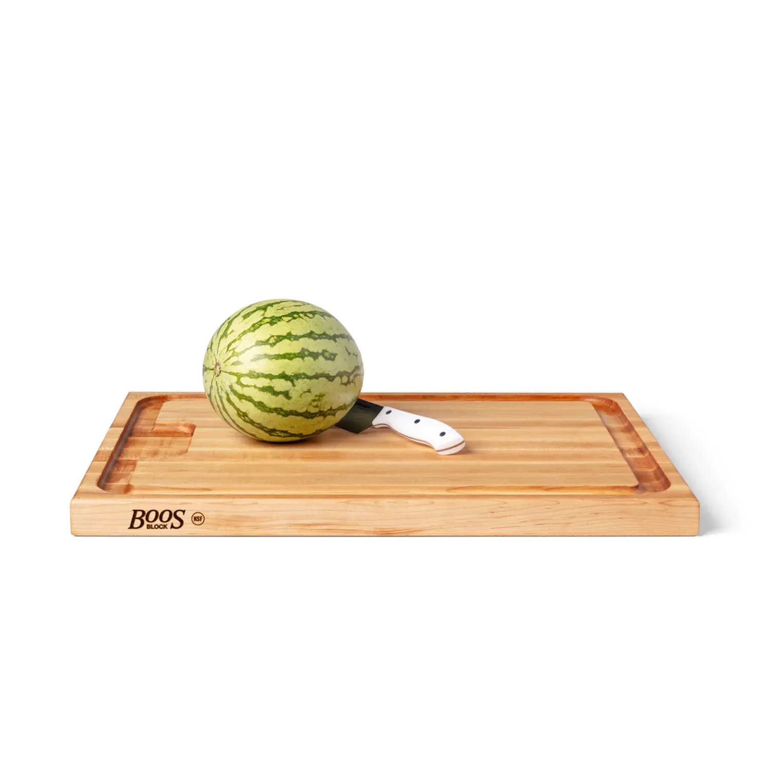 John Boos Maple Edge-Grain Cutting Board w/ AuJus Juice Groove, 1.5" Thick
