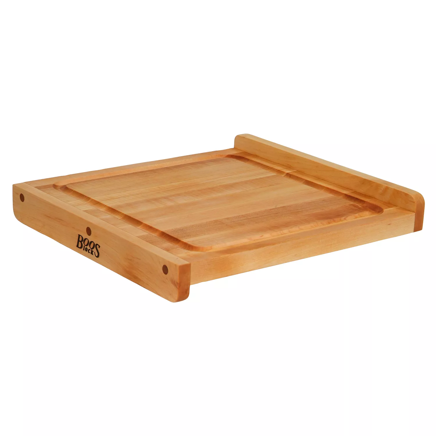John Boos Maple Edge-Grain Countertop Cutting Board w/ Juice Groove, 17.75" x 17.25" x 1.25"