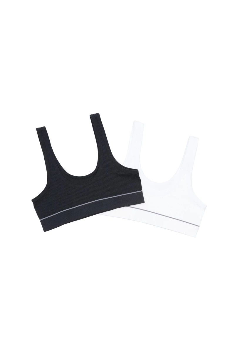Girls Original Rib Tank Crop 2 Pack