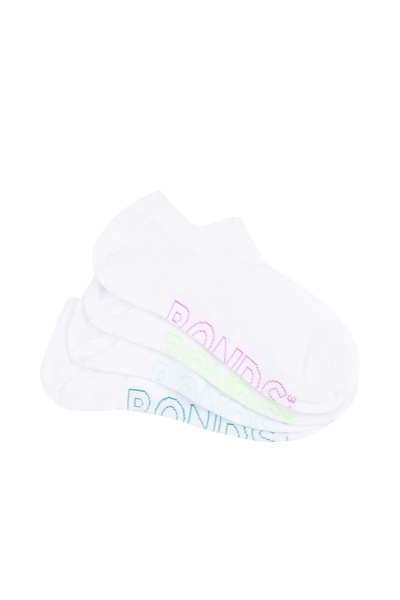 Womens Logo Light No Show Socks 4 Pack