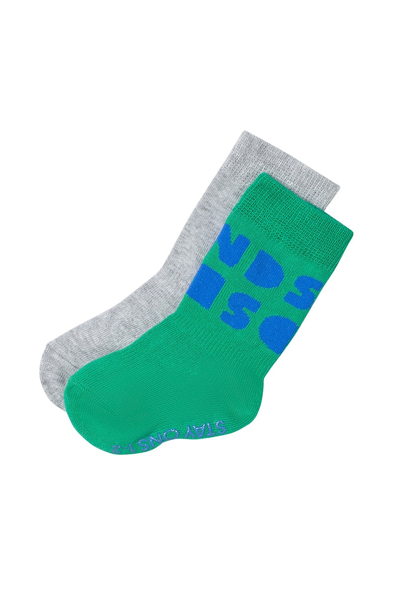 Baby Stay On Pattern Crew Socks 2 Pack