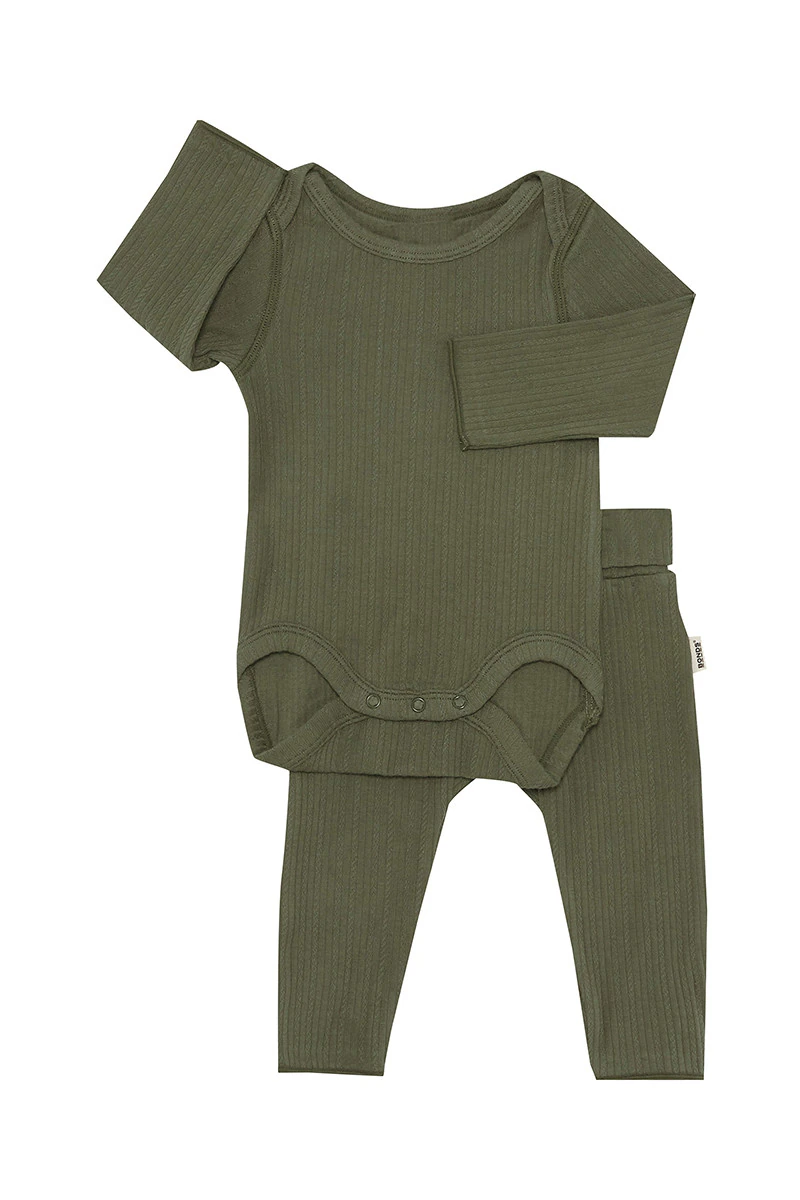 Pointelle Long Sleeve Bodysuit And Legging Set