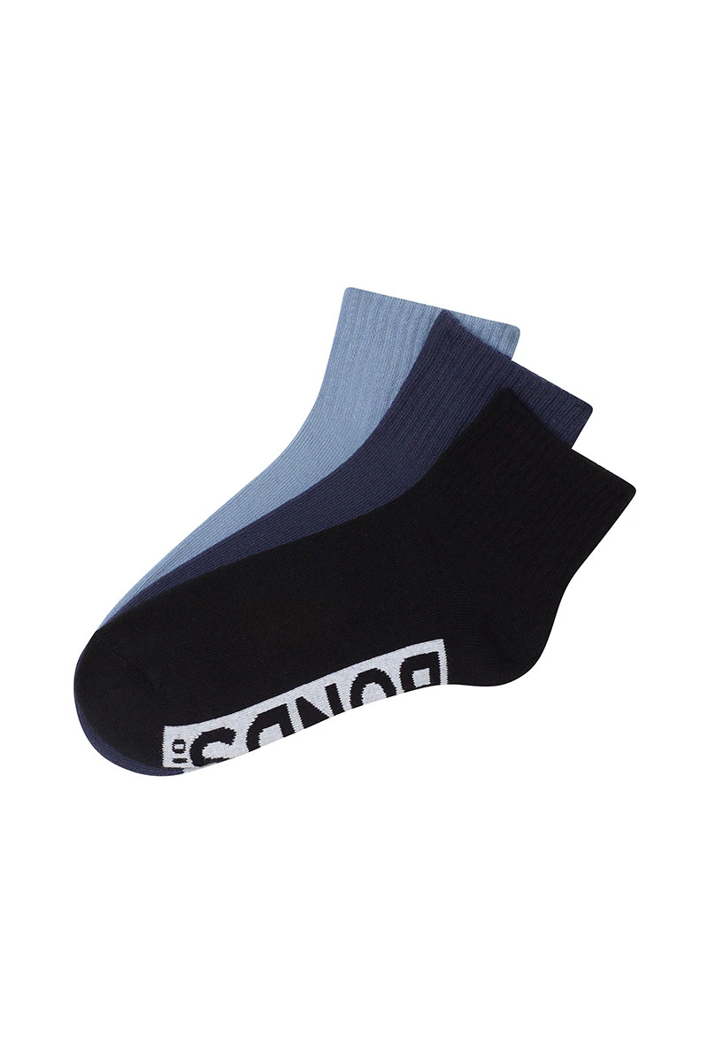 Mens Logo Cushioned Quarter Crew Socks 3 Pack