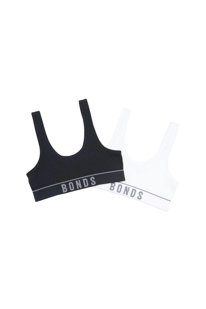 Girls Original Rib Tank Crop 2 Pack