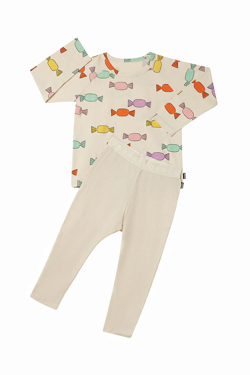 Kids Long Sleeve Waffle Sleep Set