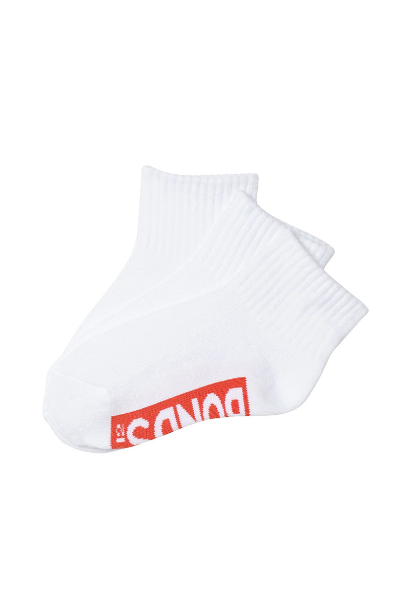 Kids Logo Cushioned Quarter Crew Socks 3 Pack