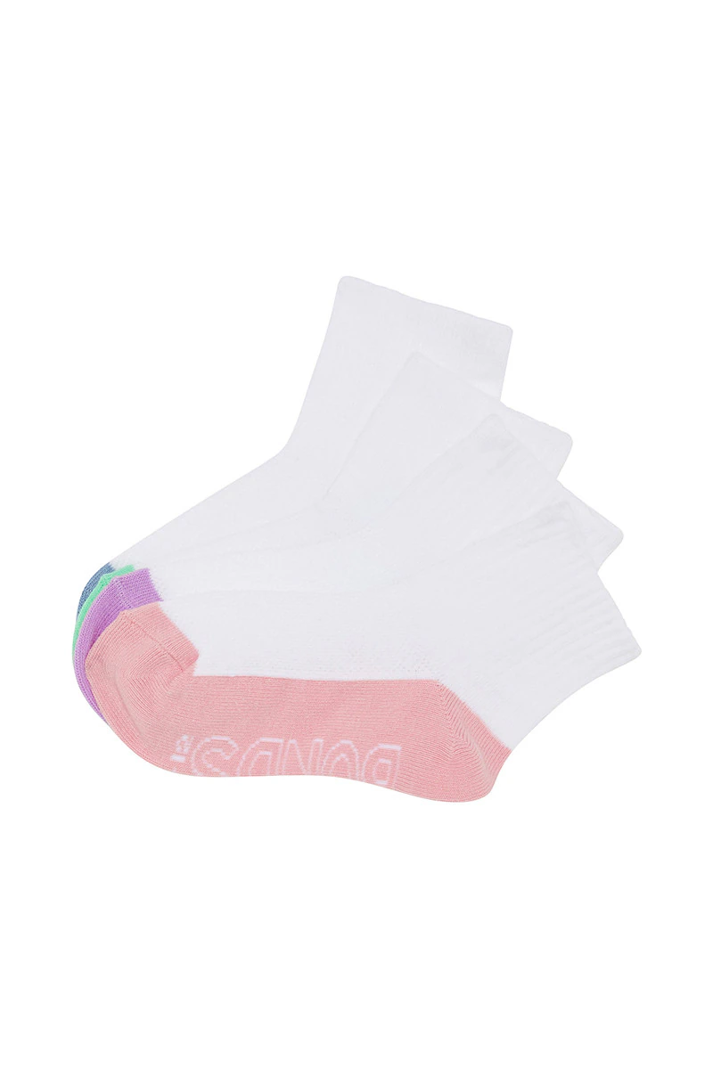 Kids Logo Light Quarter Crew Socks 4 Pack