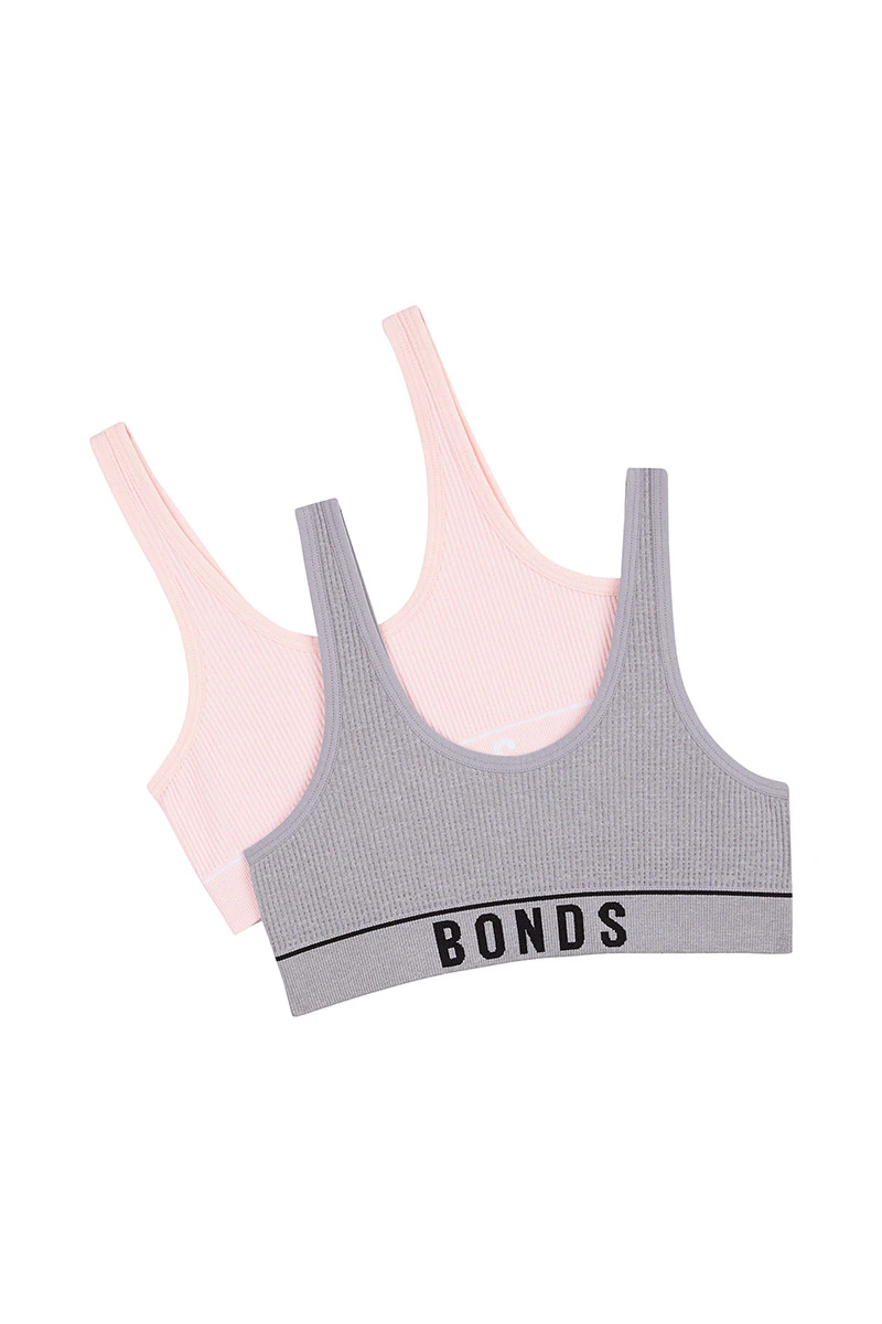 Girls Original Rib Tank Crop 2 Pack
