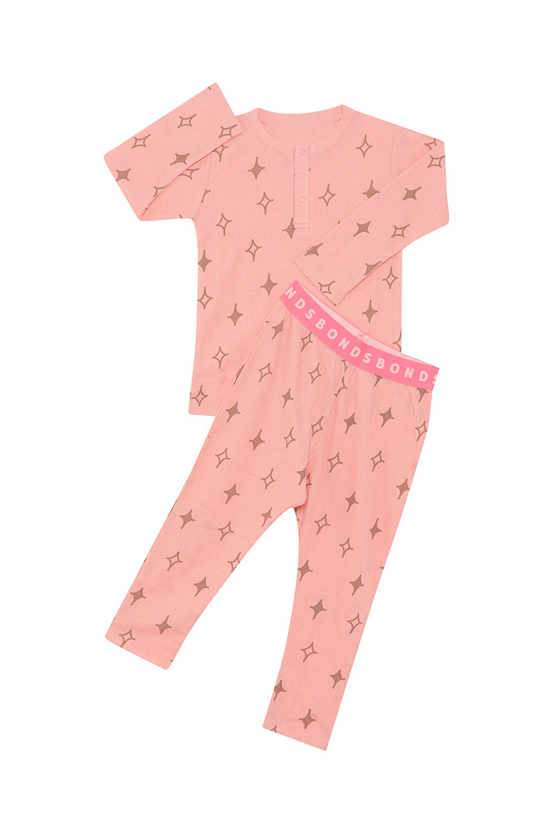 Kids Long Sleeve Waffle Sleep Set