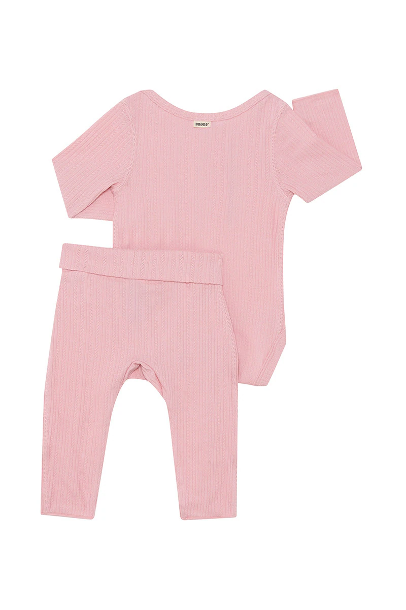 Pointelle Long Sleeve Bodysuit And Legging Set