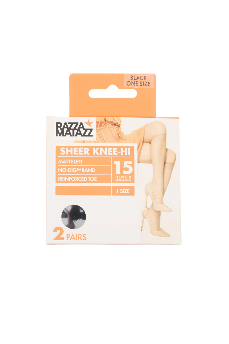 Razzamatazz Value Sheer Knee Hi 15 Denier 2 Pack