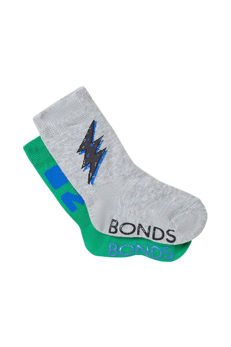 Baby Stay On Pattern Crew Socks 2 Pack