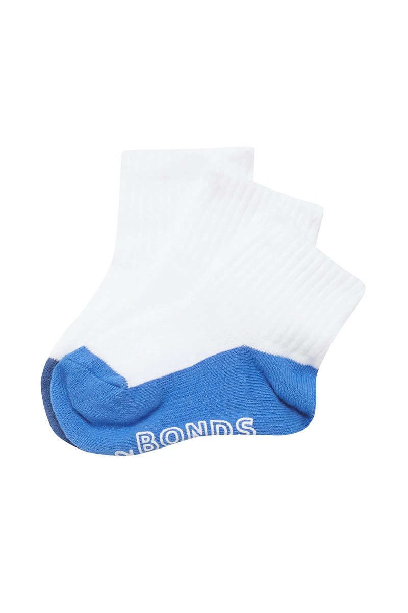 Baby Logo Lightweight Quarter Crew Socks 3 Pack