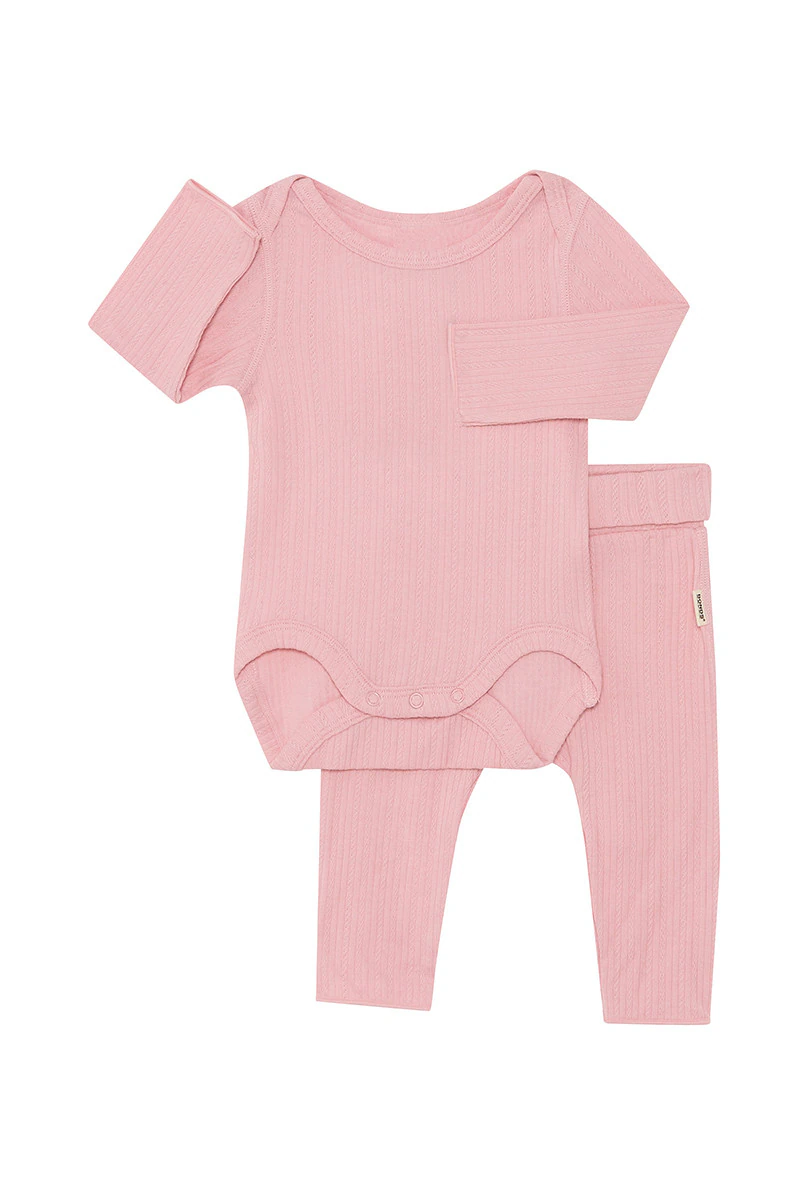 Pointelle Long Sleeve Bodysuit And Legging Set