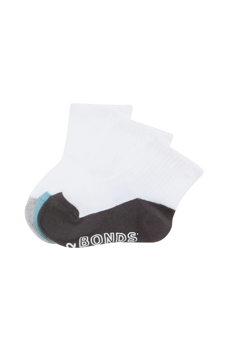 Baby Logo Lightweight Quarter Crew Socks 3 Pack
