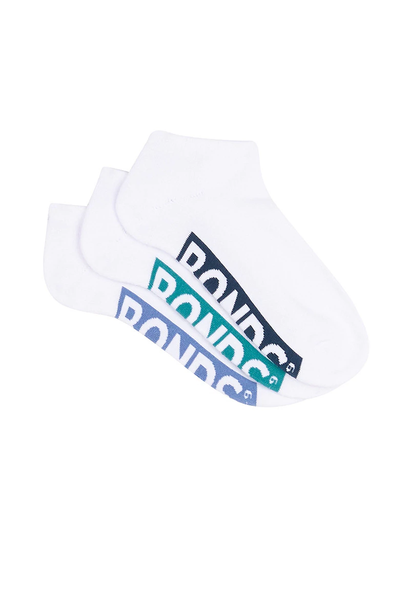 Mens Logo Cushioned Low Cut Socks 3 Pack