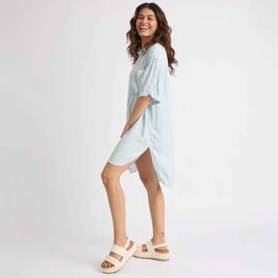 Ollie Striped Shirt Dress