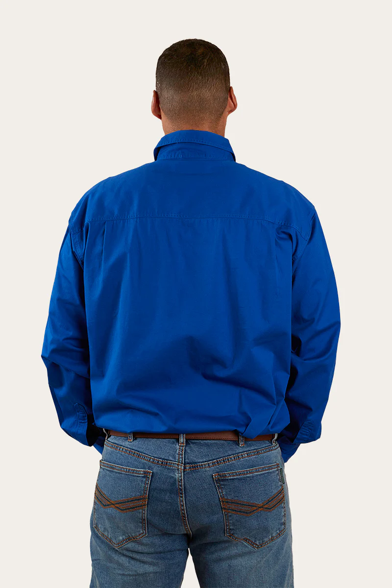 King River Half Button Work Shirt - Royal Blue
