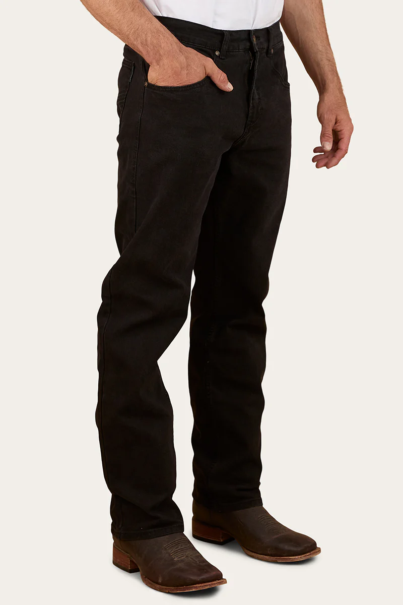 Muster Mens Slim Straight Fit Jeans - Black