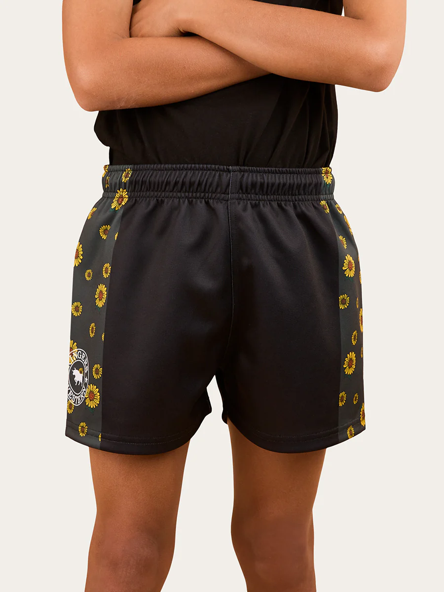 Sunflowers Kids Footy Short - Black / Multi