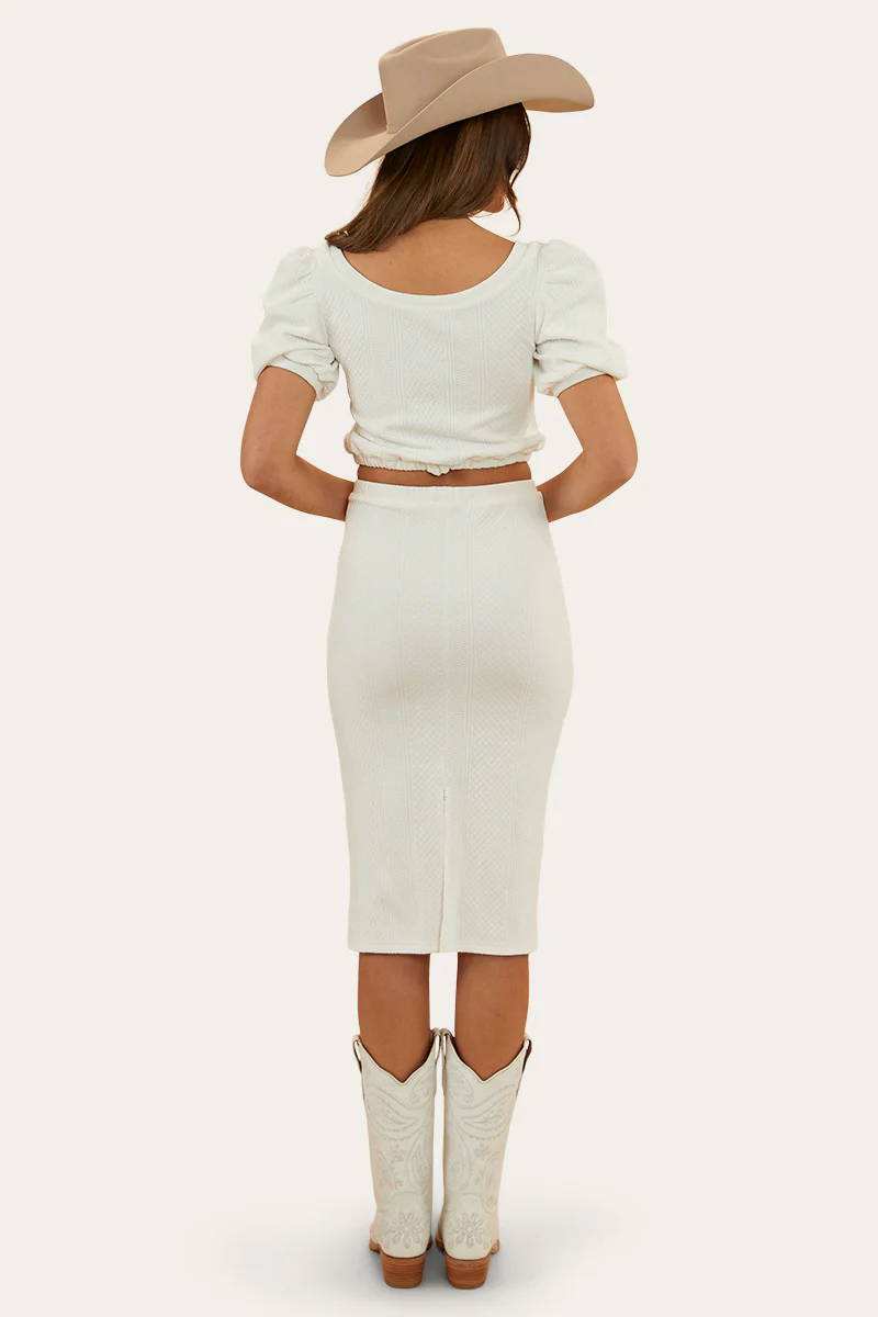 Paloma Womens Midi Skirt - White