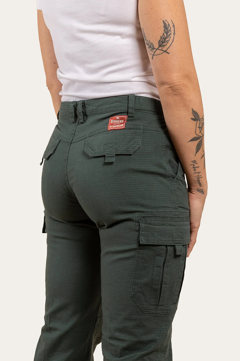 Zeehan Womens Ripstop Work Pants - Forest Green