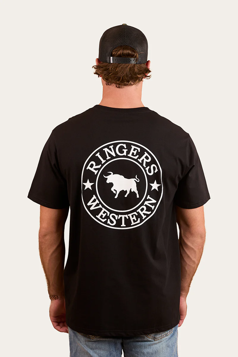 Signature Bull Mens Loose Fit T-Shirt - Black/White