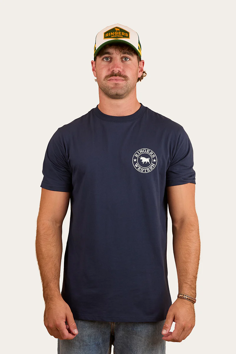 Signature Bull Mens Classic T-Shirt - Navy/White