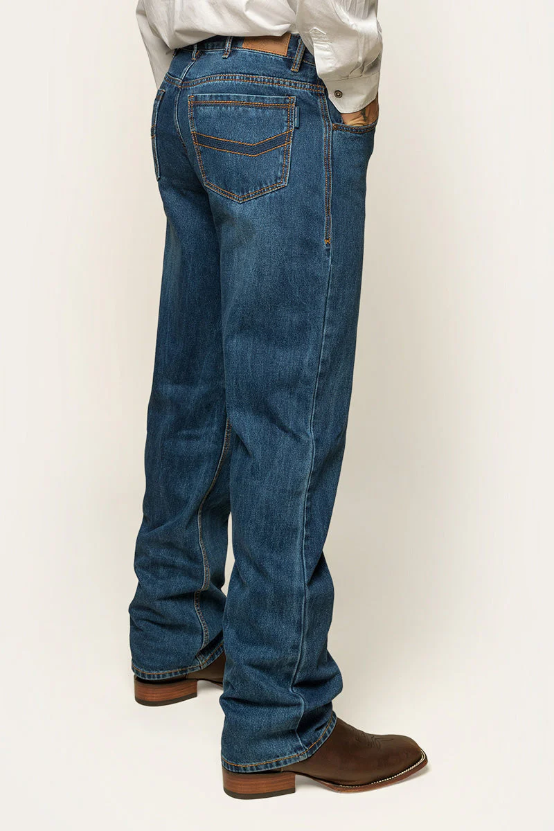 Station Hill Mens Relaxed Fit Jean - Dark Wash Blue