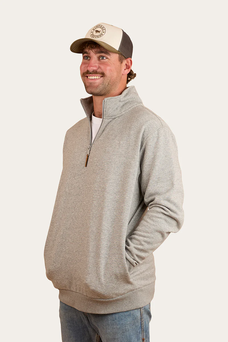 Strand Mens 1/4 Zip Crew - Grey Marle