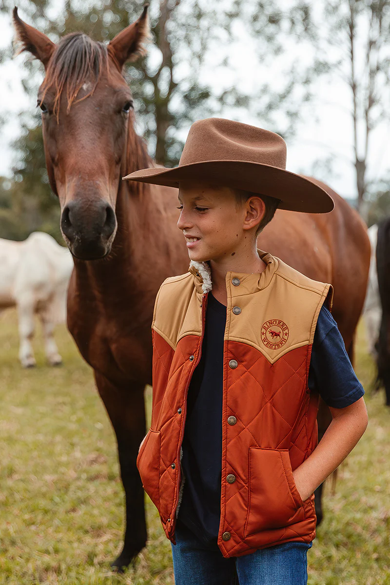 Kynuna Kids Puffer Vest - Tobacco / Tan
