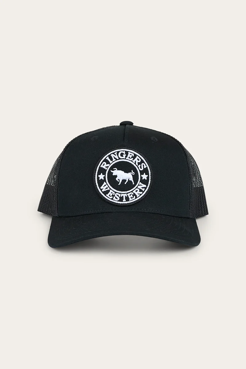 Signature Bull Kids Trucker Cap - Black / White