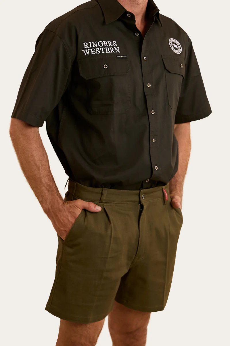 Cloncurry Mens Heavy Weight Work Short - Military Green