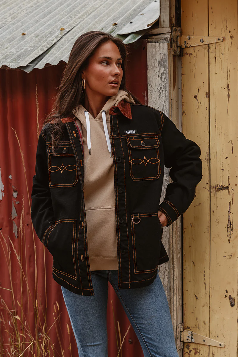 Leighton Womens Overshirt - Washed Black