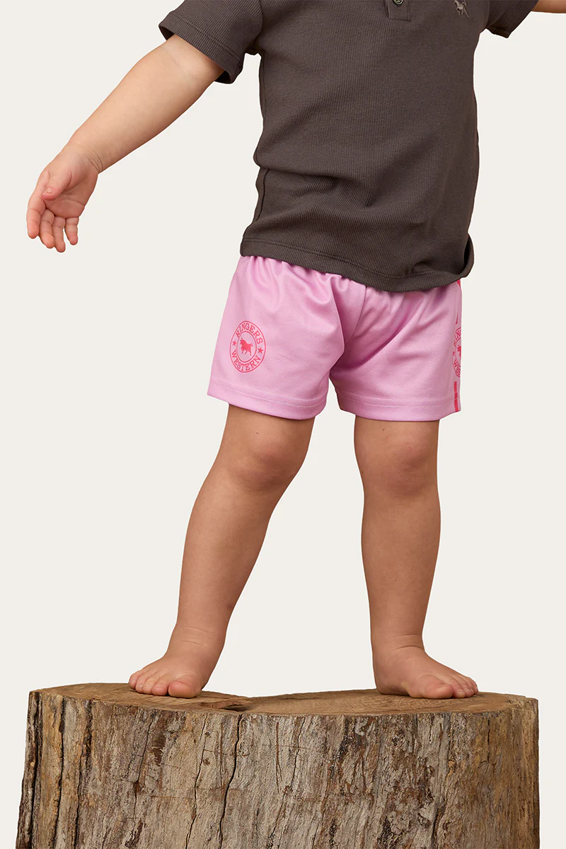 Ringers Babies Footy Short - Pastel Pink / Candy