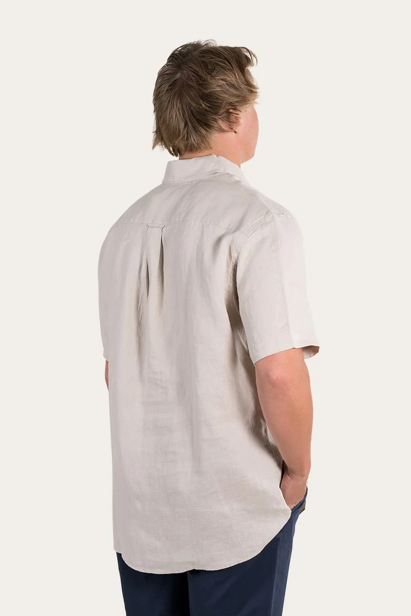 Dawson Mens Relaxed Linen Dress Shirt - Stone