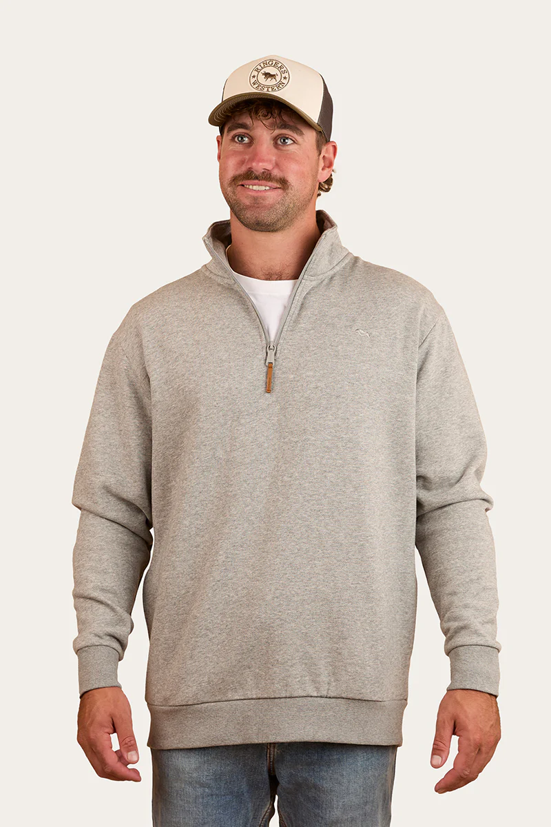 Strand Mens 1/4 Zip Crew - Grey Marle