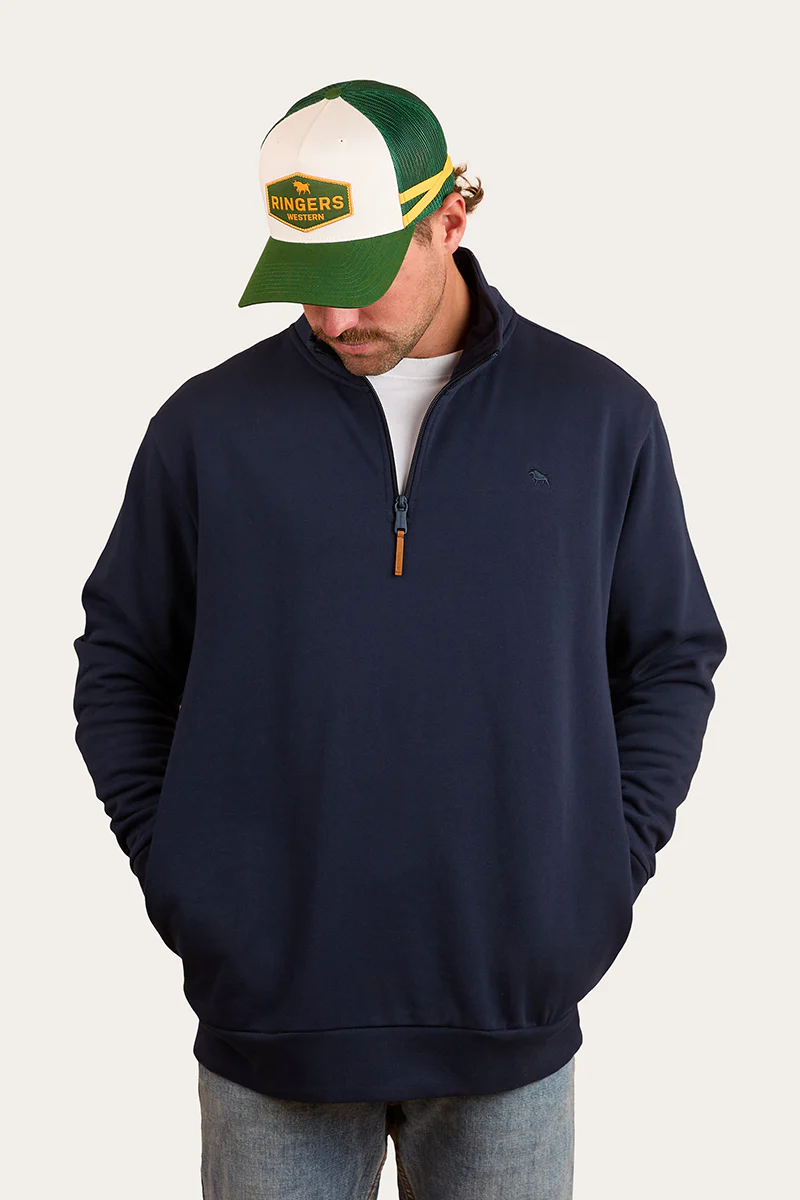 Strand Mens 1/4 Zip Crew - Navy
