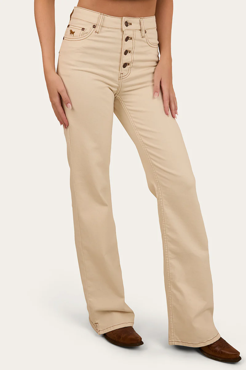 Betsy Womens Highrise Bootleg Jean - Off White