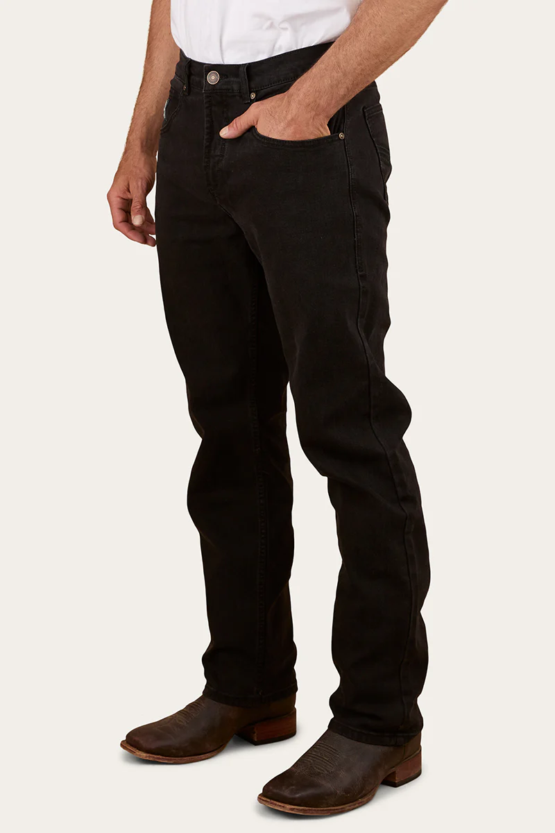 Muster Mens Slim Straight Fit Jeans - Black